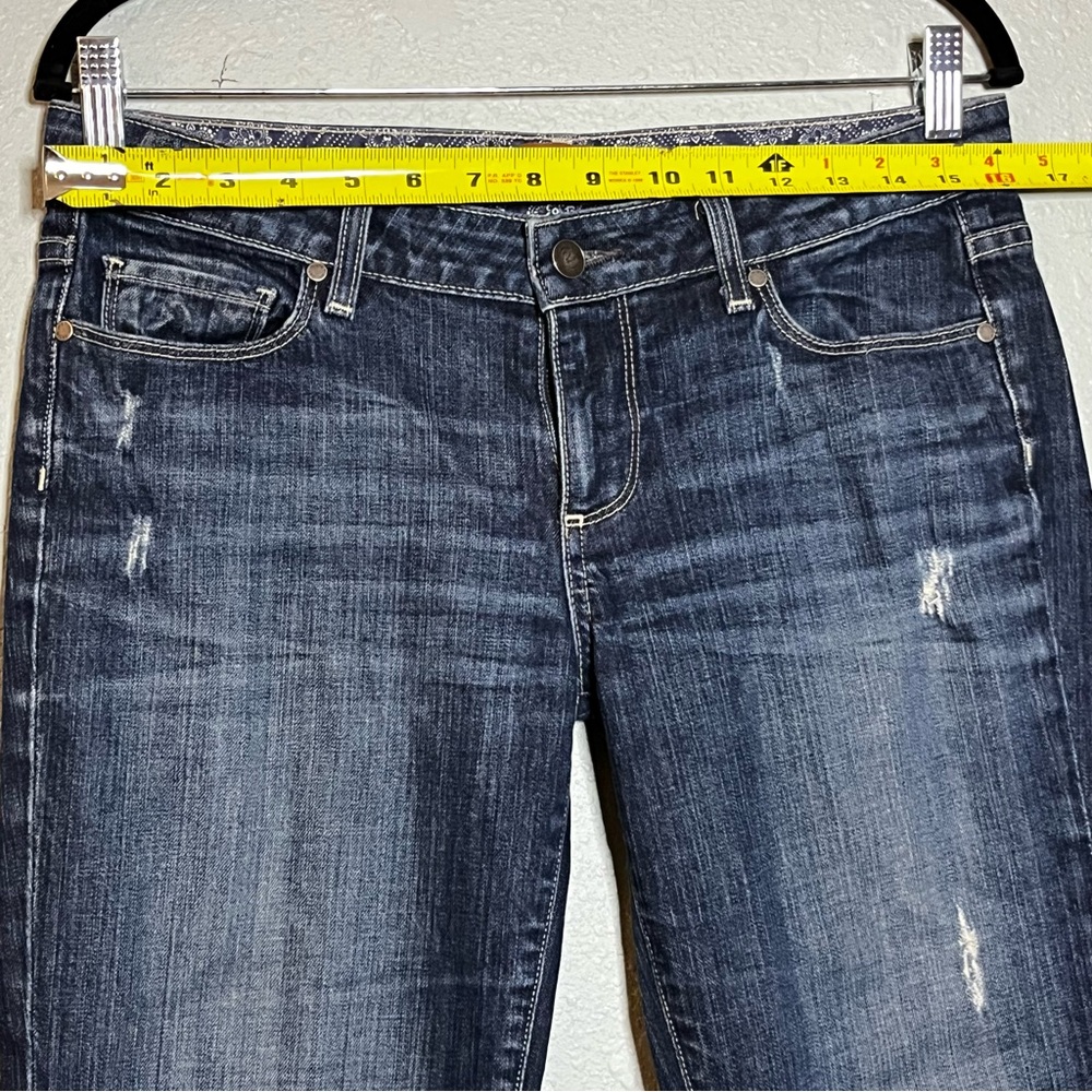 Paige JimmyJimmy Jeans | Slim Straight|Low Rise Distressed | Dark Wash | Size 27 - Picture 6 of 10